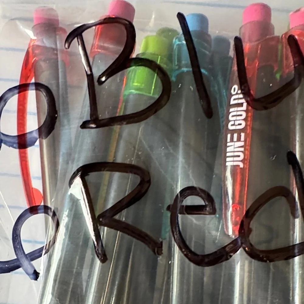 ★ Pack of 6 Blue & Red Gel Pens Smooth Writing School Office Supplies
